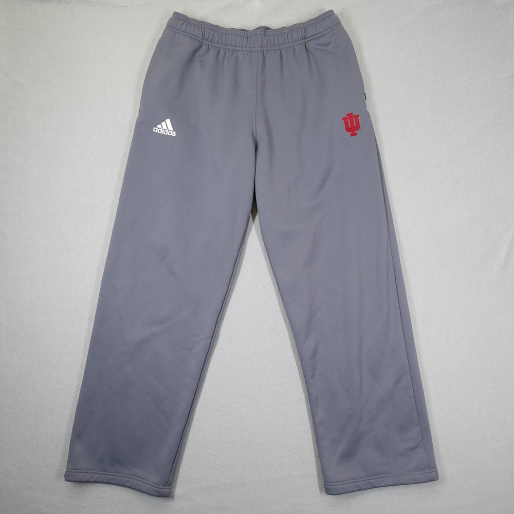 Adidas Pants Mens M Gray Indiana Hoosiers NCAA Fleece Lined Track Sweats